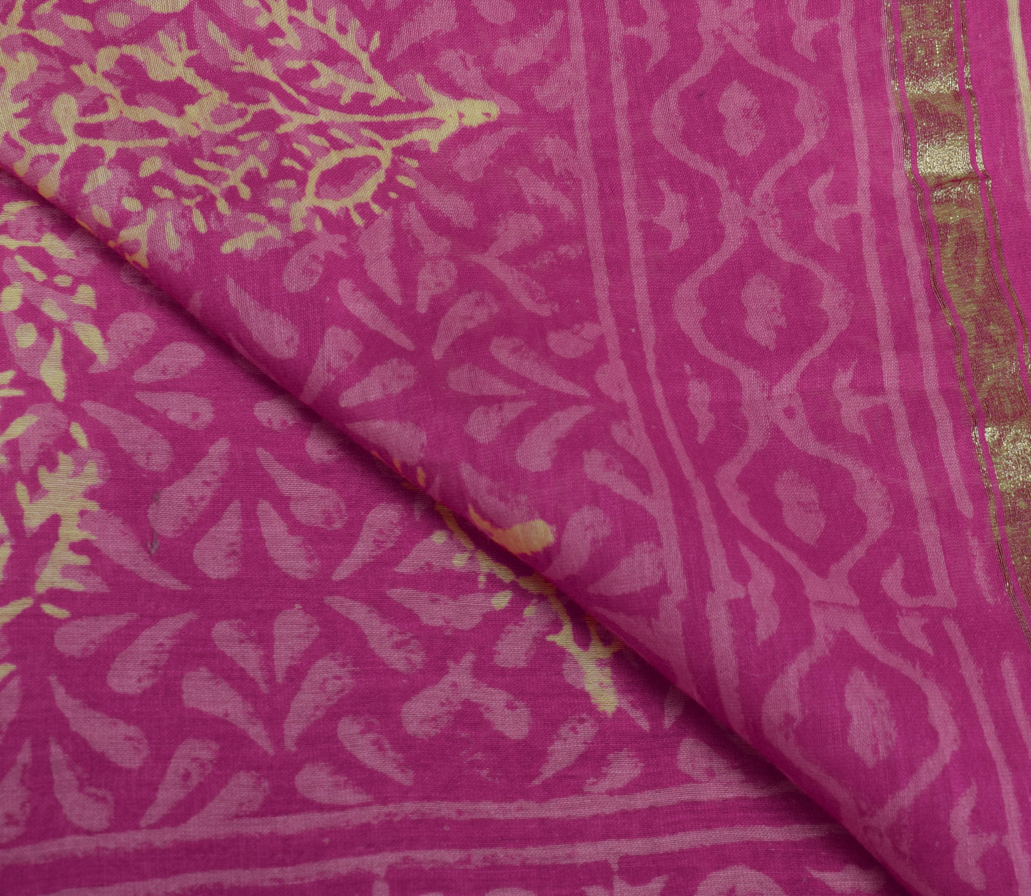 Sushila Vintage Pink Dupatta 100% Pure Cotton Hand Block Printed Long Stole Wrap