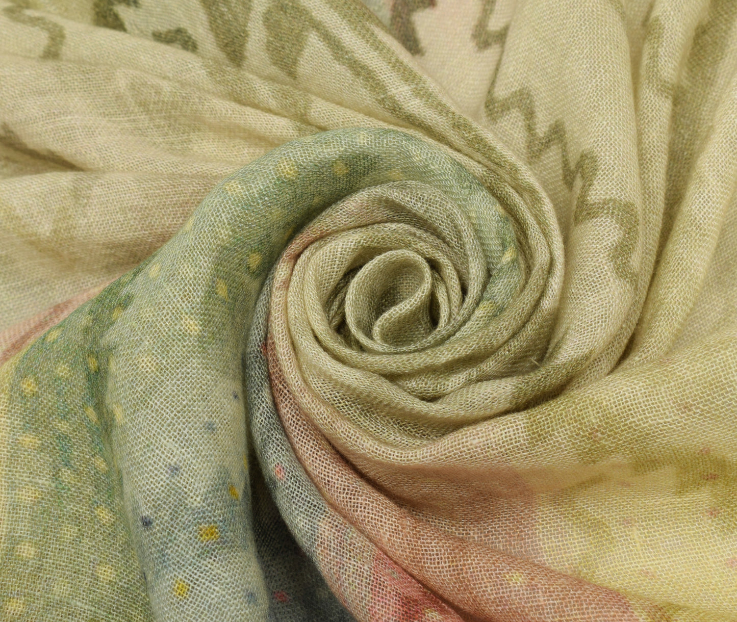 Sushila Vintage Light Yellow Dupatta 100% Pure Cotton Woven Long Stole Hijab