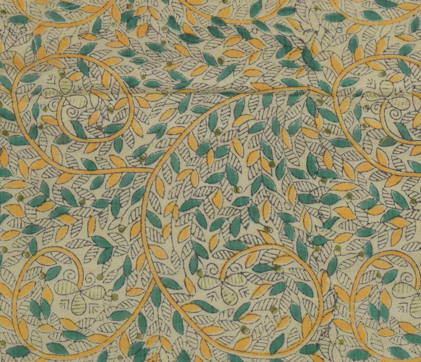 Sushila Vintage Green Dupatta Blend Silk Madhubani Printed Long Stole Veil Wrap