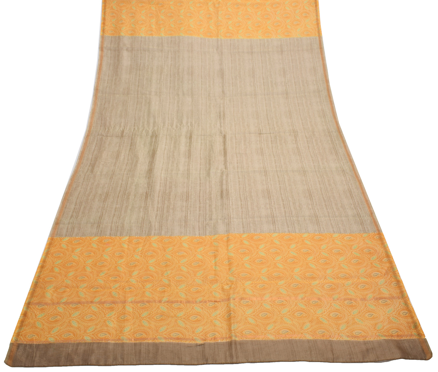 Sushila Vintage Brown Dupatta Pure Cotton Silk Printed Long Stole Veil Hijab