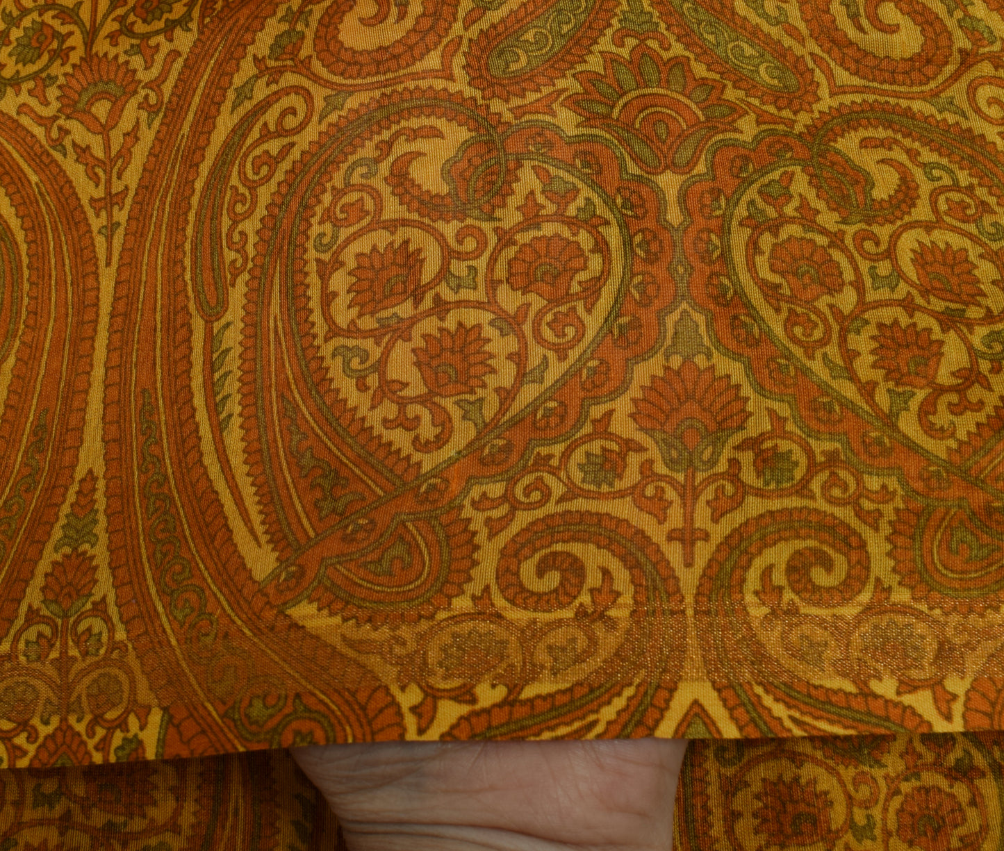 Sushila Vintage Mustard Indian Dupatta 100% Pure Cotton Paisley Long Stole Hijab
