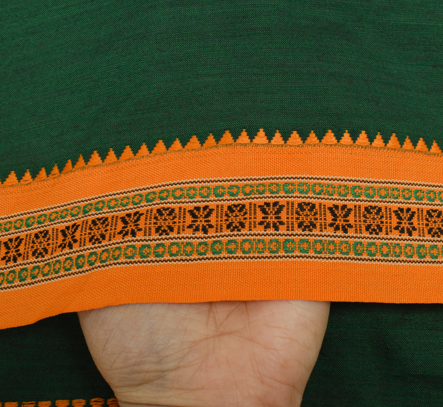 Sushila Vintage Green Indian Dupatta Blend Cotton Woven Floral Long Stole Hijab