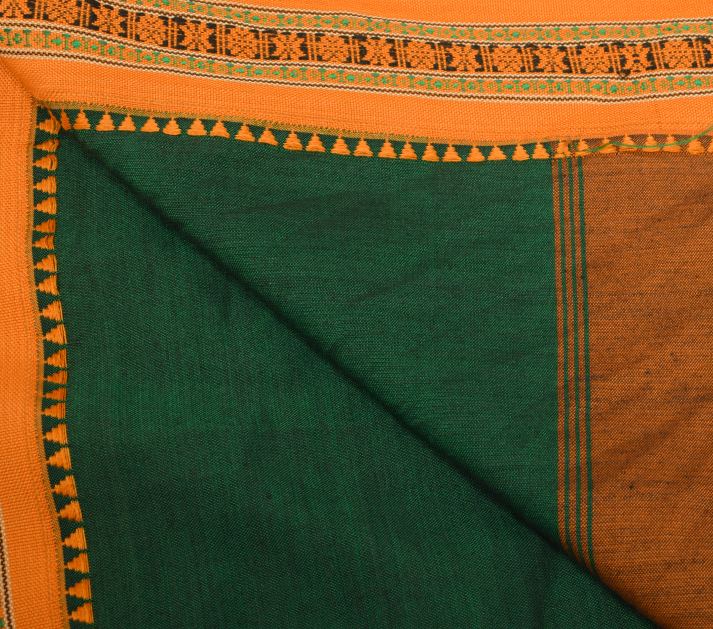 Sushila Vintage Green Indian Dupatta Blend Cotton Woven Floral Long Stole Hijab