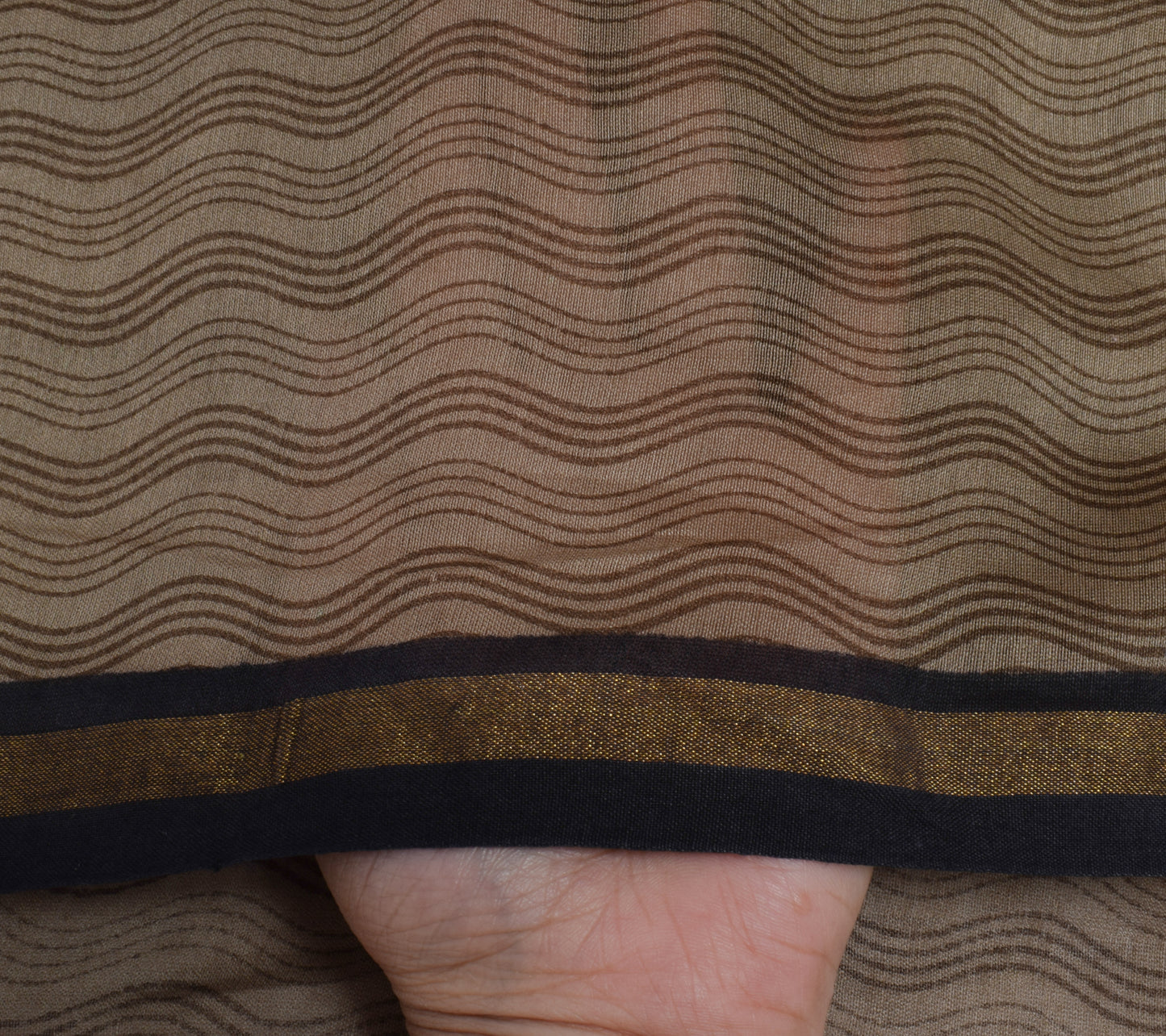 Sushila Vintage Brown Dupatta 100% Pure Cotton Lahariya Printed Long Stole Hijab