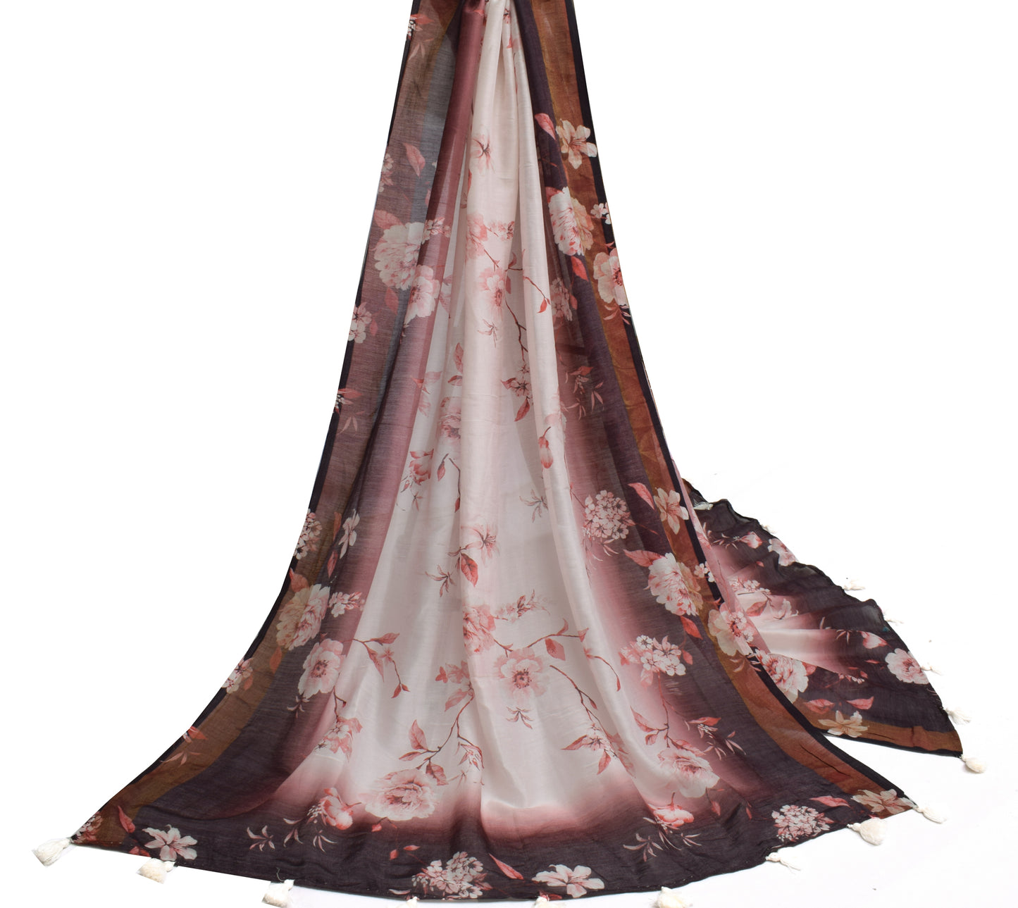 Sushila Vintage Light Pink Dupatta 100% Pure Cotton Digital Printed Long Stole