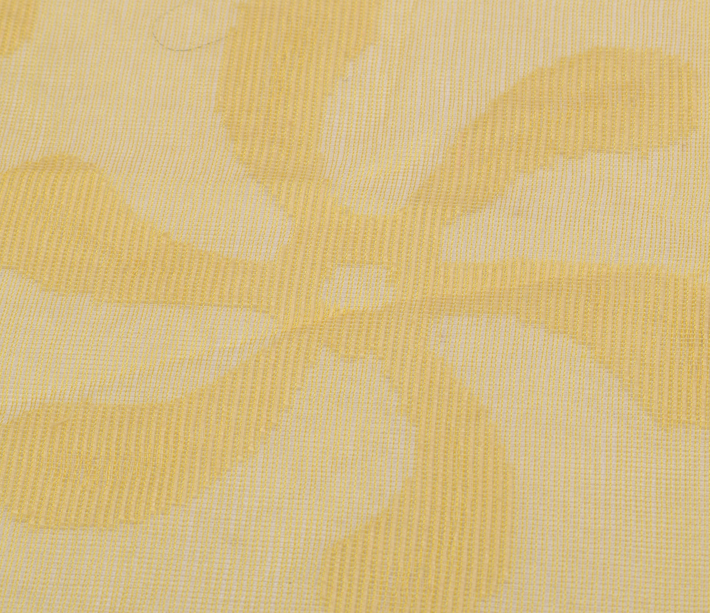 Sushila Vintage Yellow Indian Dupatta 100% Pure Silk Woven Floral Long Stole
