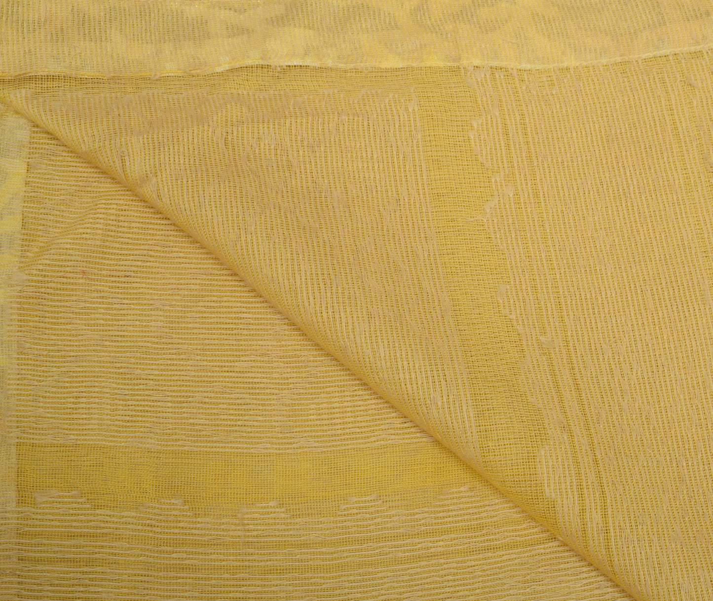 Sushila Vintage Yellow Indian Dupatta 100% Pure Silk Woven Floral Long Stole