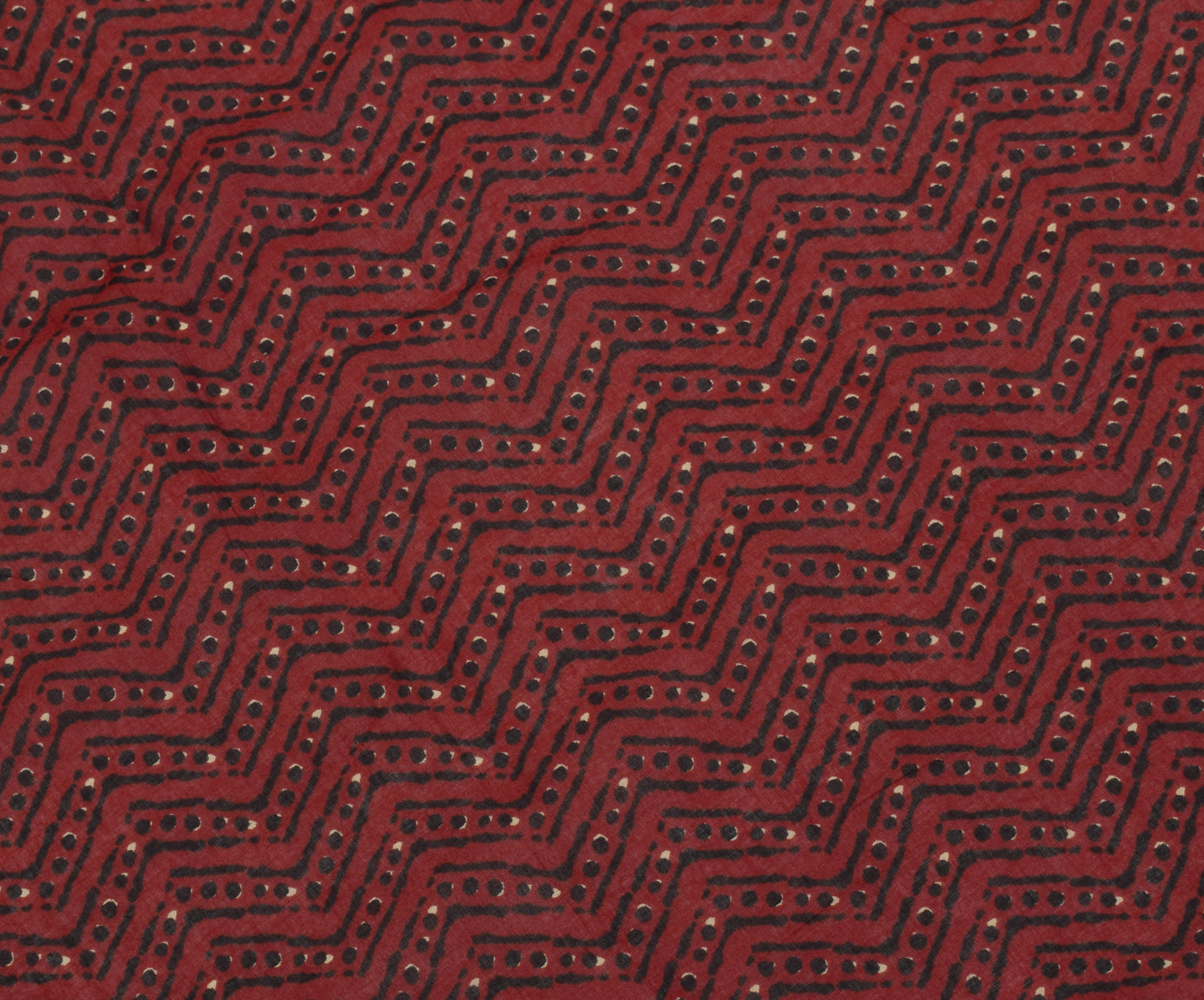 Sushila Vintage Brown Dupatta 100% Pure Cotton Printed Zig-Zag Long Stole Hijab