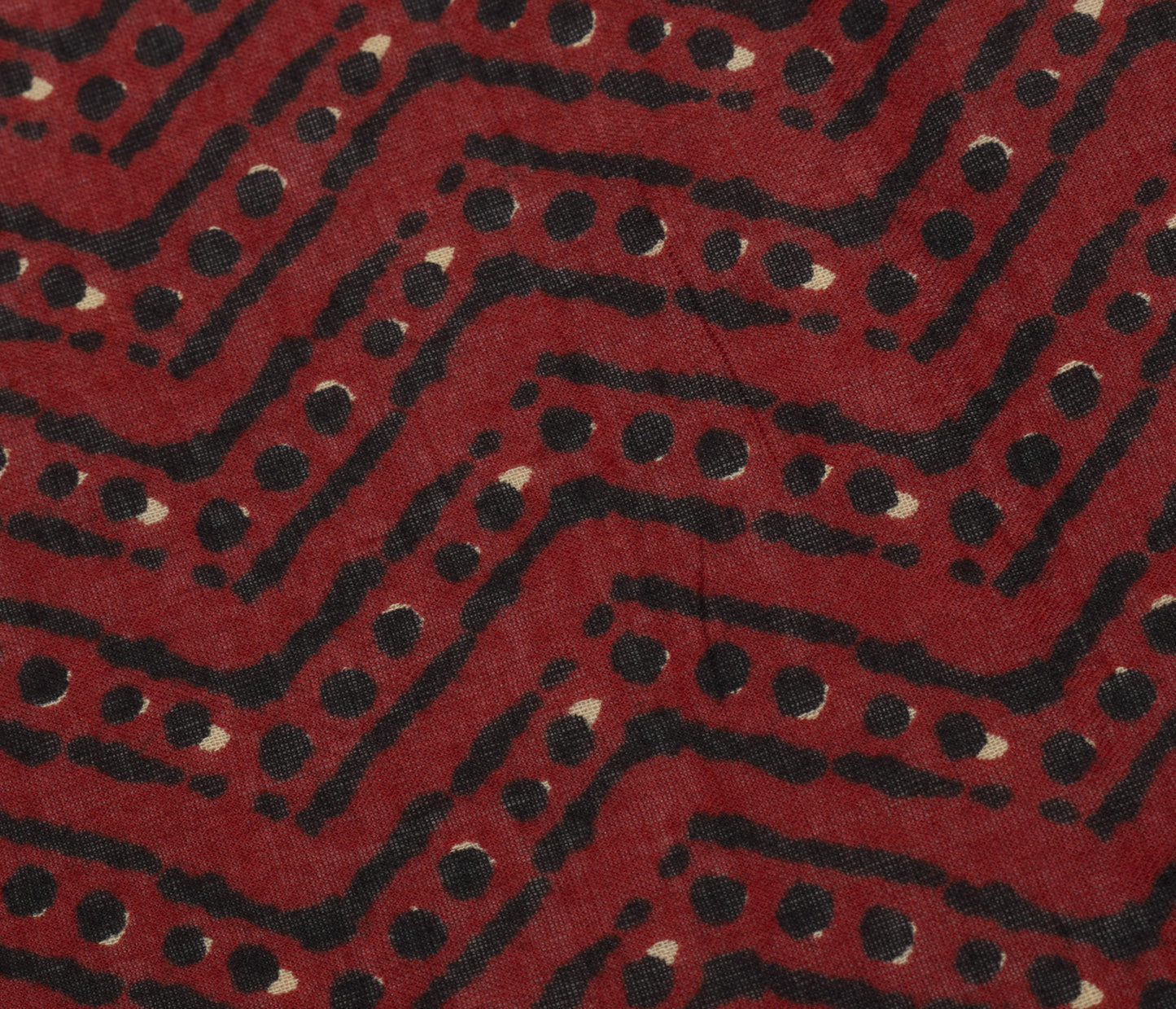 Sushila Vintage Brown Dupatta 100% Pure Cotton Printed Zig-Zag Long Stole Hijab