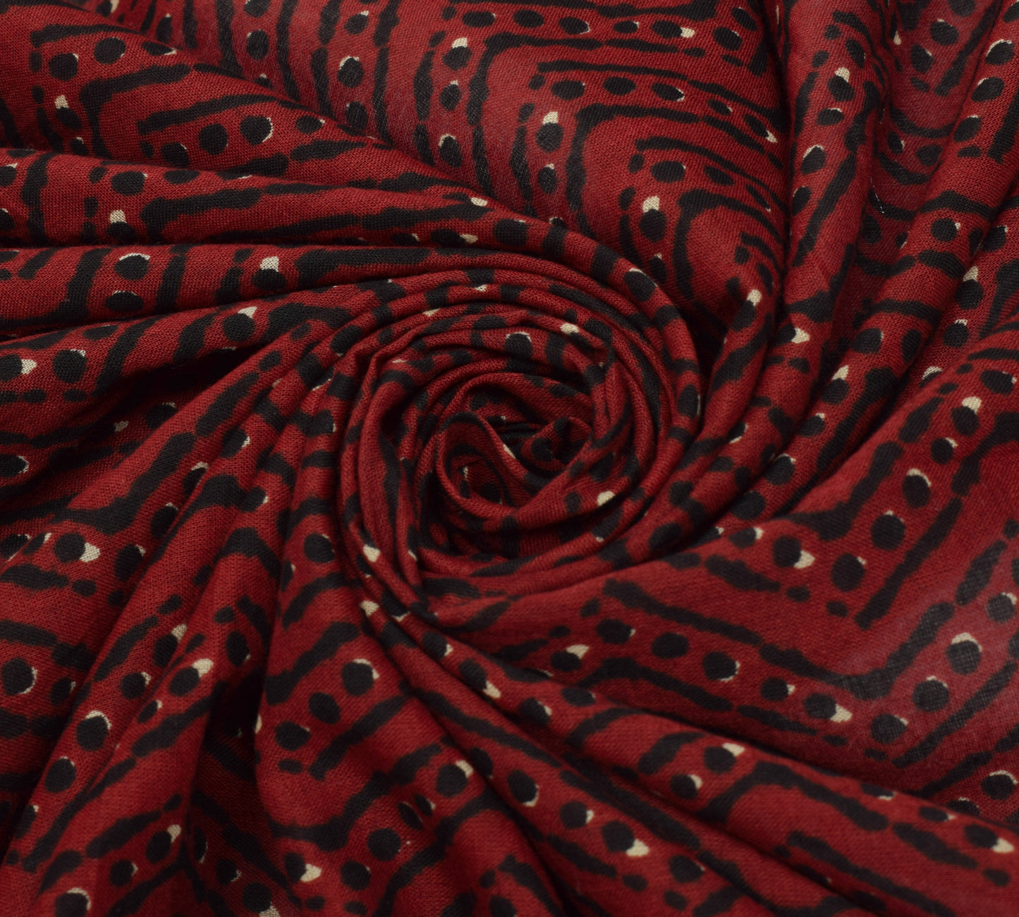 Sushila Vintage Brown Dupatta 100% Pure Cotton Printed Zig-Zag Long Stole Hijab