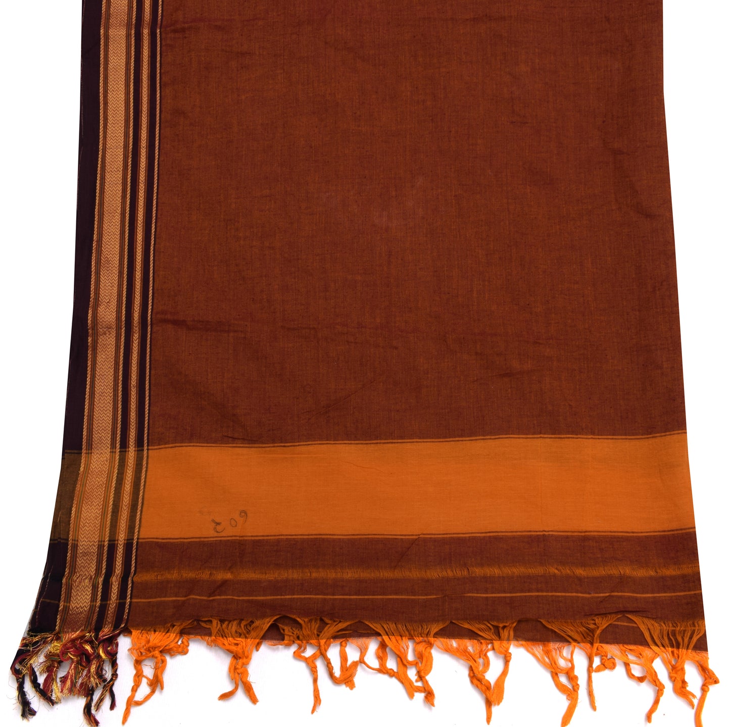 Sushila Vintage Rust Indian Dupatta 100% Pure Cotton Woven Long Stole Wrap Veil