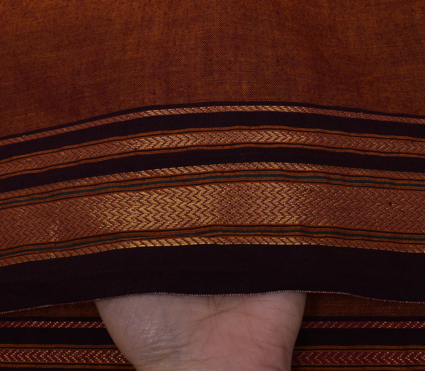 Sushila Vintage Rust Indian Dupatta 100% Pure Cotton Woven Long Stole Wrap Veil