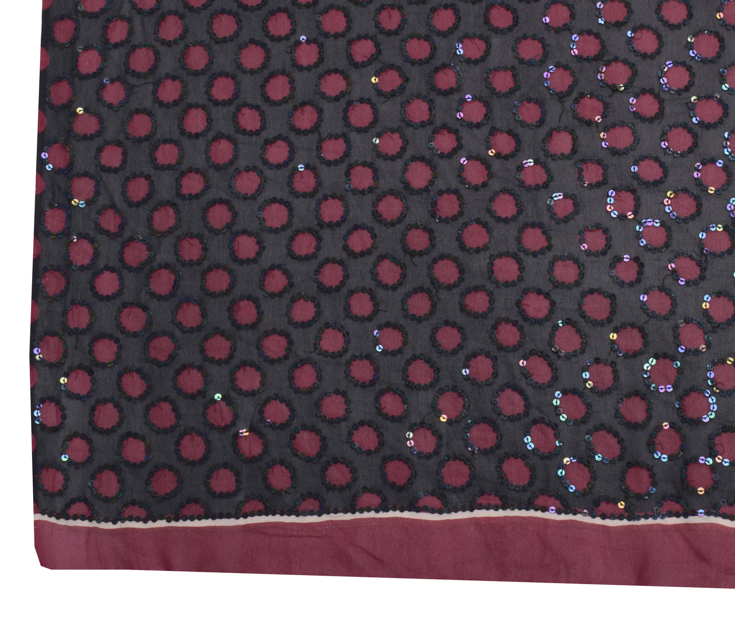 Sushila Vintage Purple & Black Dupatta Pure Georgette Hand Beaded Long Stole