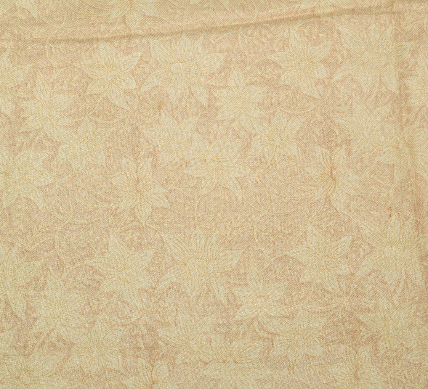 Sushila Vintage Cream Dupatta 100% Pure Woolen Woven Floral Long Stole Scarves