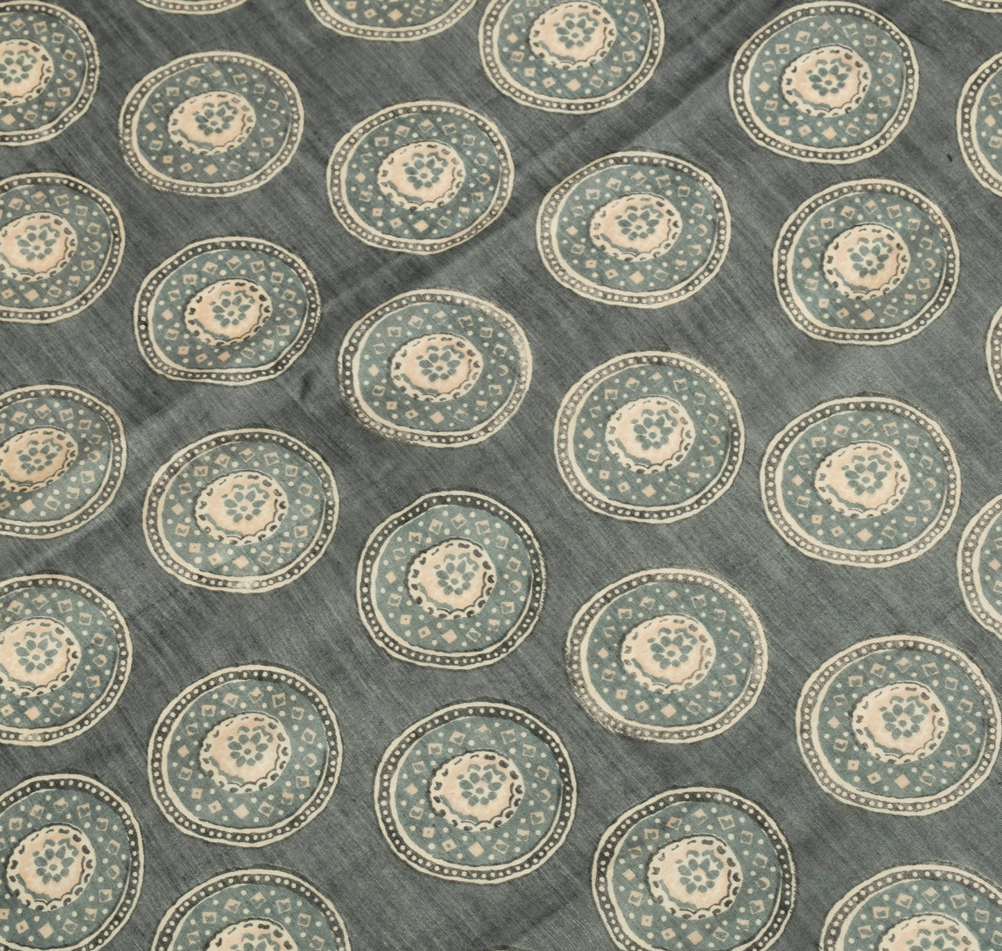 Sushila Vintage Dark Gray Dupatta 100% Pure Cotton Printed Long Stole Hijab