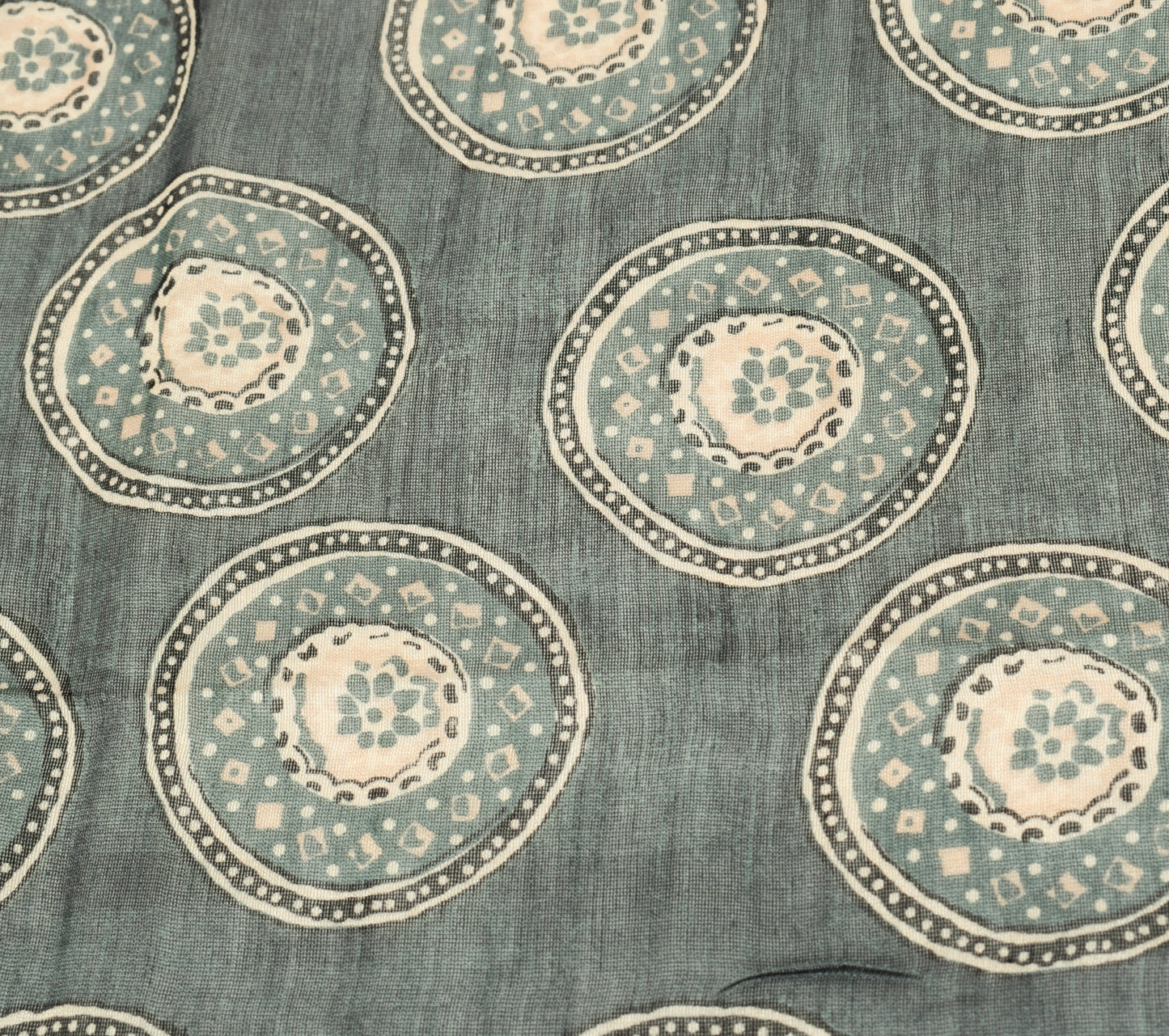Sushila Vintage Dark Gray Dupatta 100% Pure Cotton Printed Long Stole Hijab