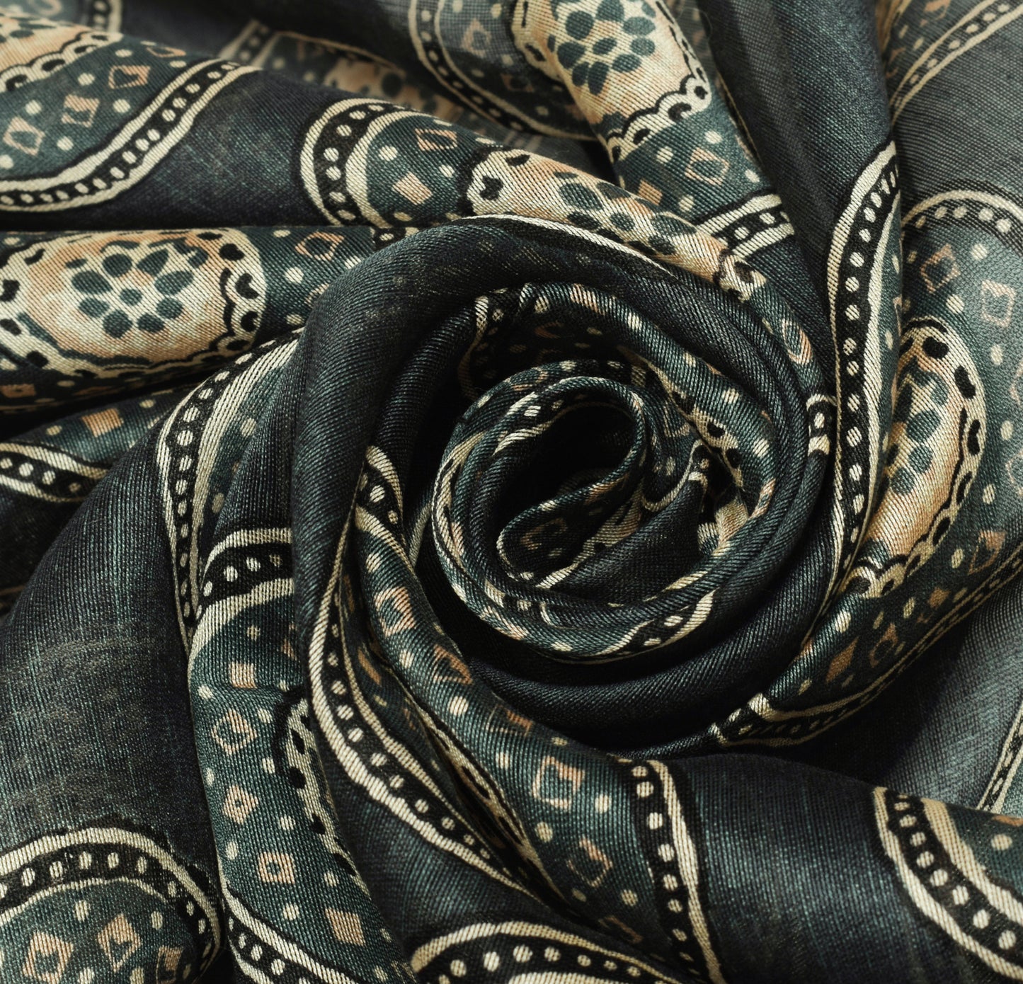Sushila Vintage Dark Gray Dupatta 100% Pure Cotton Printed Long Stole Hijab