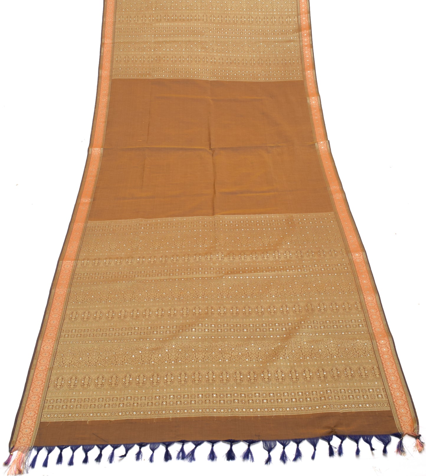 Sushila Vintage Indian Dupatta Blend Cotton Woven Floral Long Stole Veil Scarves