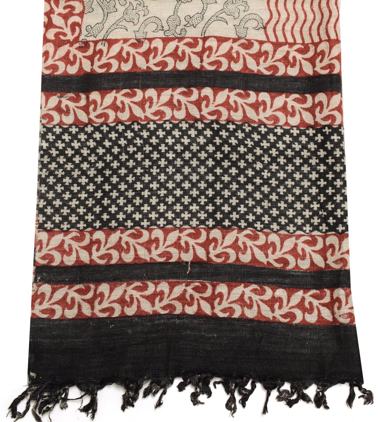 Sushila Vintage Cream Dupatta Art Silk Woven Floral & Printed Long Stole Scarves
