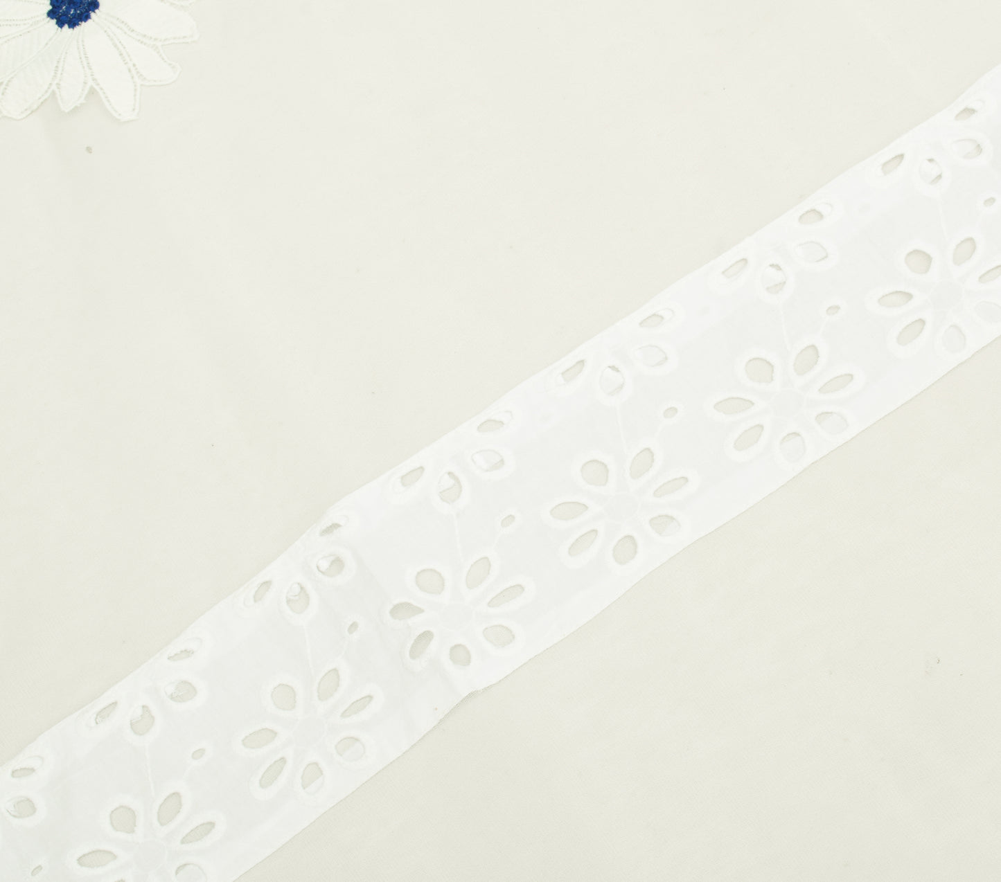 Sushila Vintage White Indian Dupatta Net Mesh Flora Patch Work Long Stole Scarve