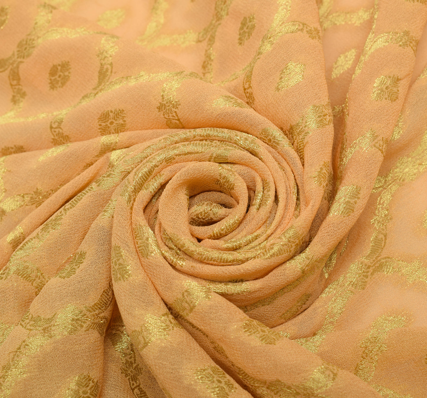 Sushila Vintage Indian Dupatta 100%Pure Georgette Silk All Over Woven Long Stole