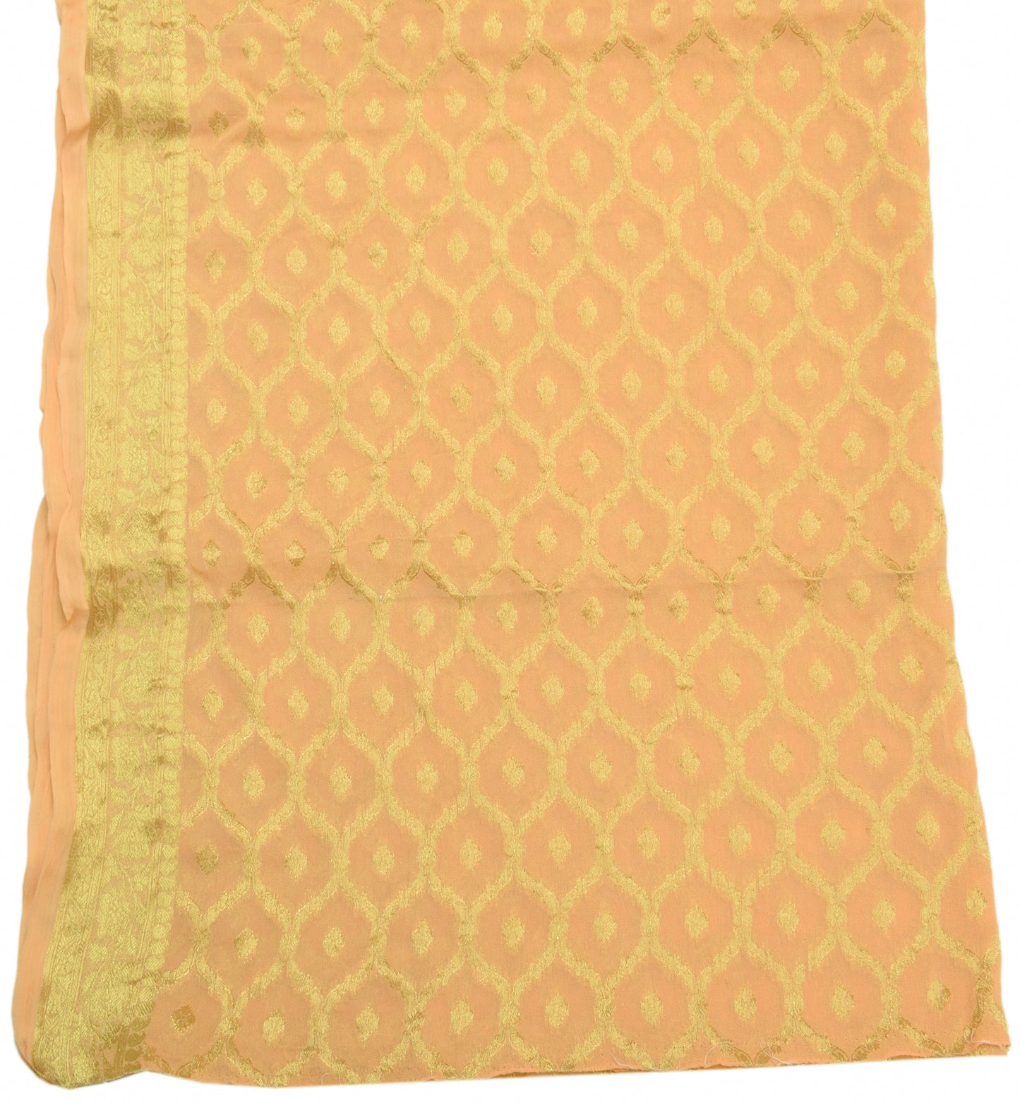 Sushila Vintage Indian Dupatta 100%Pure Georgette Silk All Over Woven Long Stole