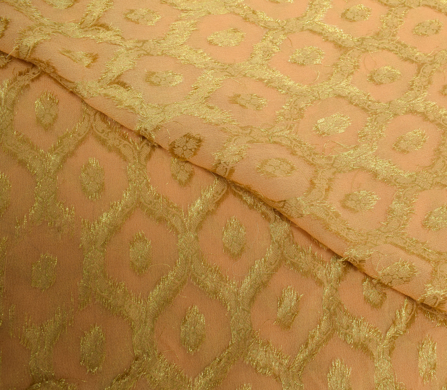 Sushila Vintage Indian Dupatta 100%Pure Georgette Silk All Over Woven Long Stole