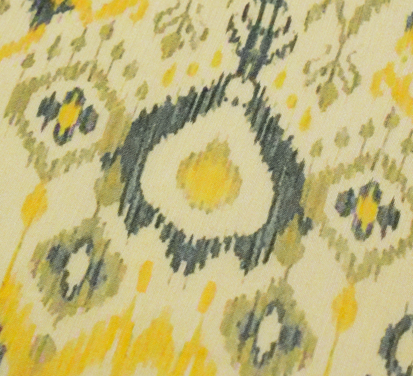 Sushila Vintage Light Yellow Dupatta 100% Pure Silk Printed Long Stole Wrap Veil