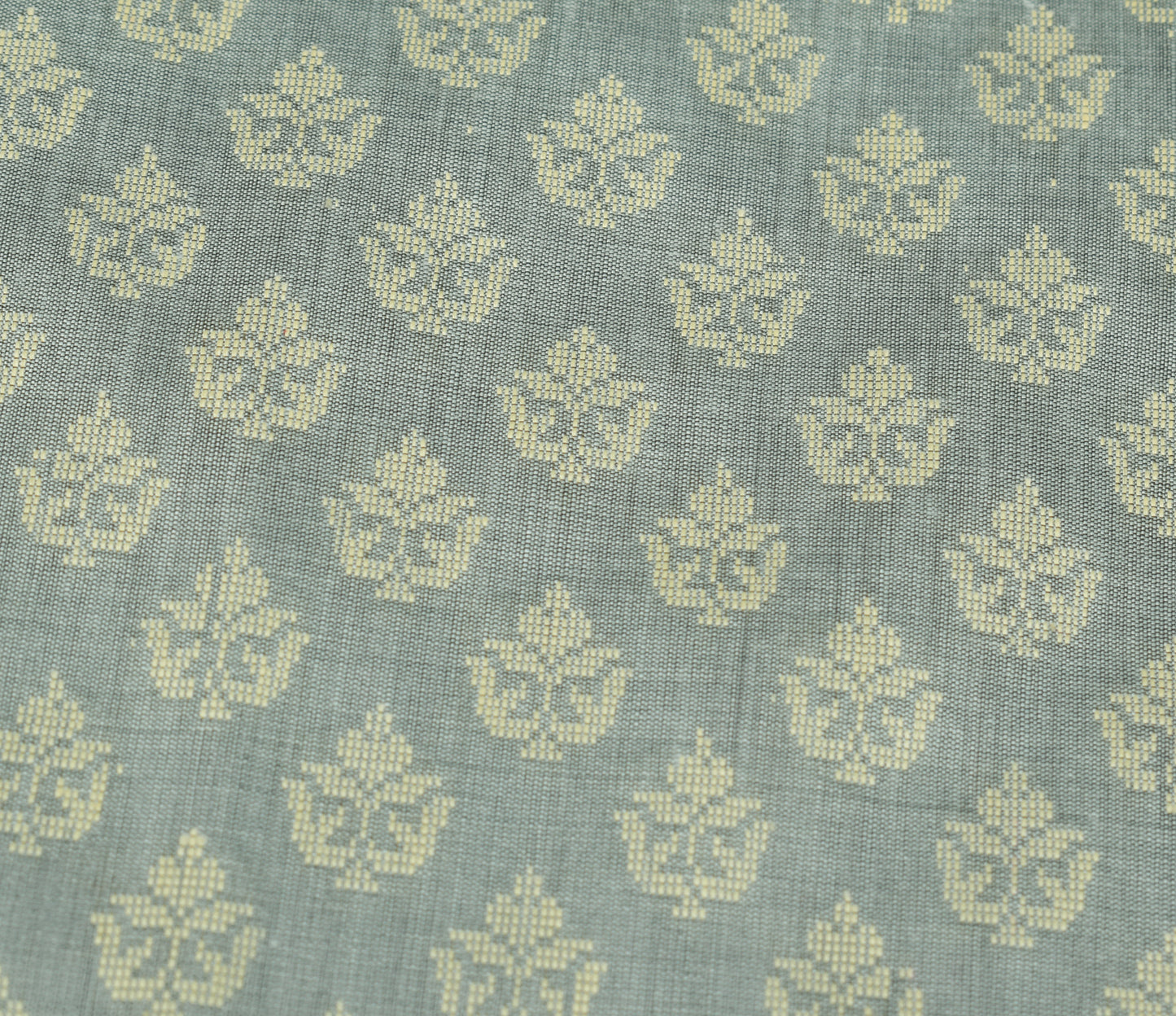 Sushila Vintage Gray Indian Dupatta Blend Silk All Over Woven Floral Long Stole