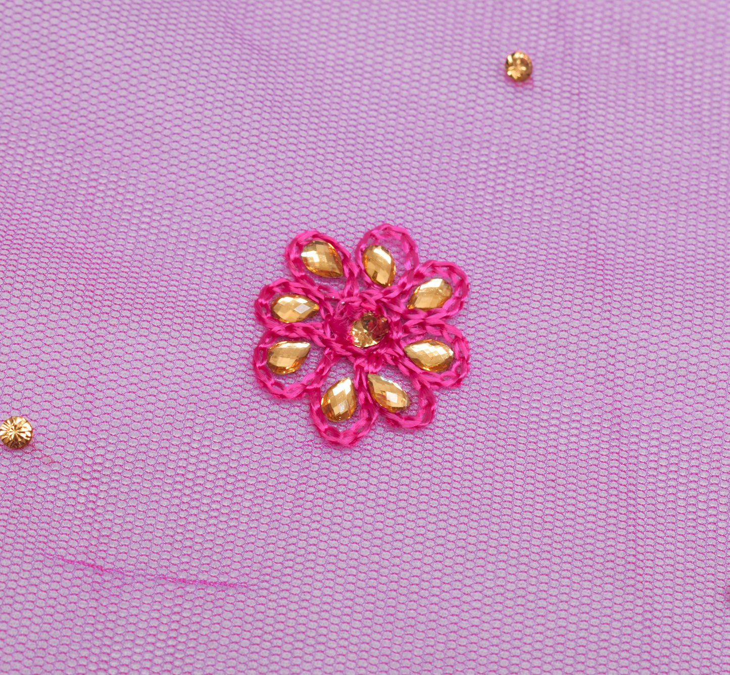 Sushila Vintage Magenta Net Heavy Border Dupatta Embroidered Floral Long Stole