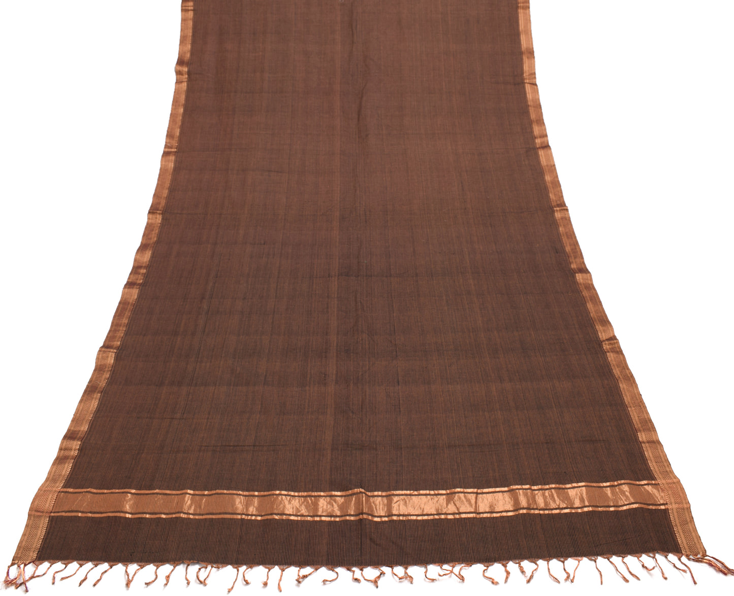 Sushila Vintage Black Indian Dupatta 100% Pure Cotton Woven Strips Long Stole