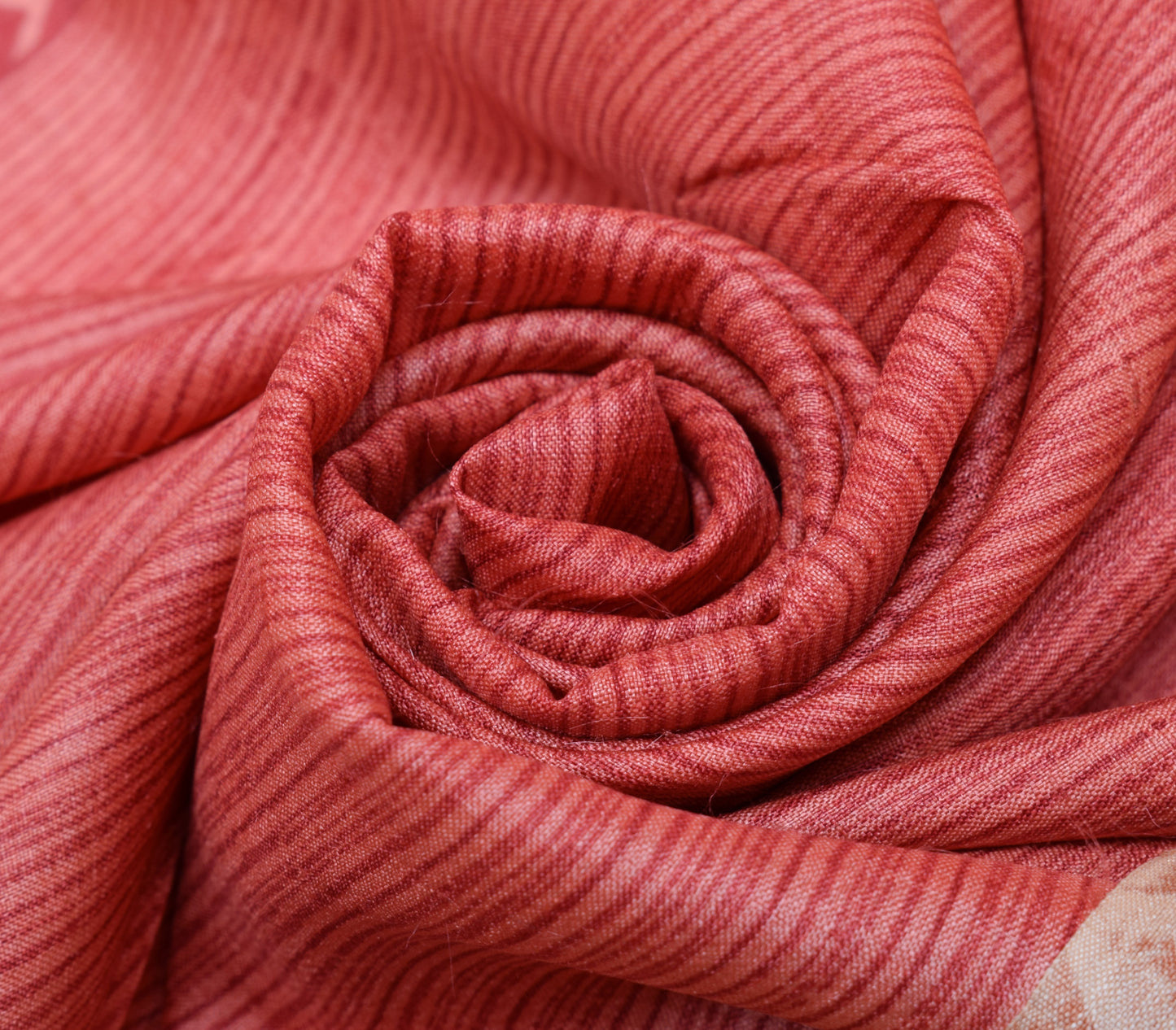 Sushila Vintage Peach Dupatta 100% Pure Silk Printed Strips Long Stole Veil Wrap