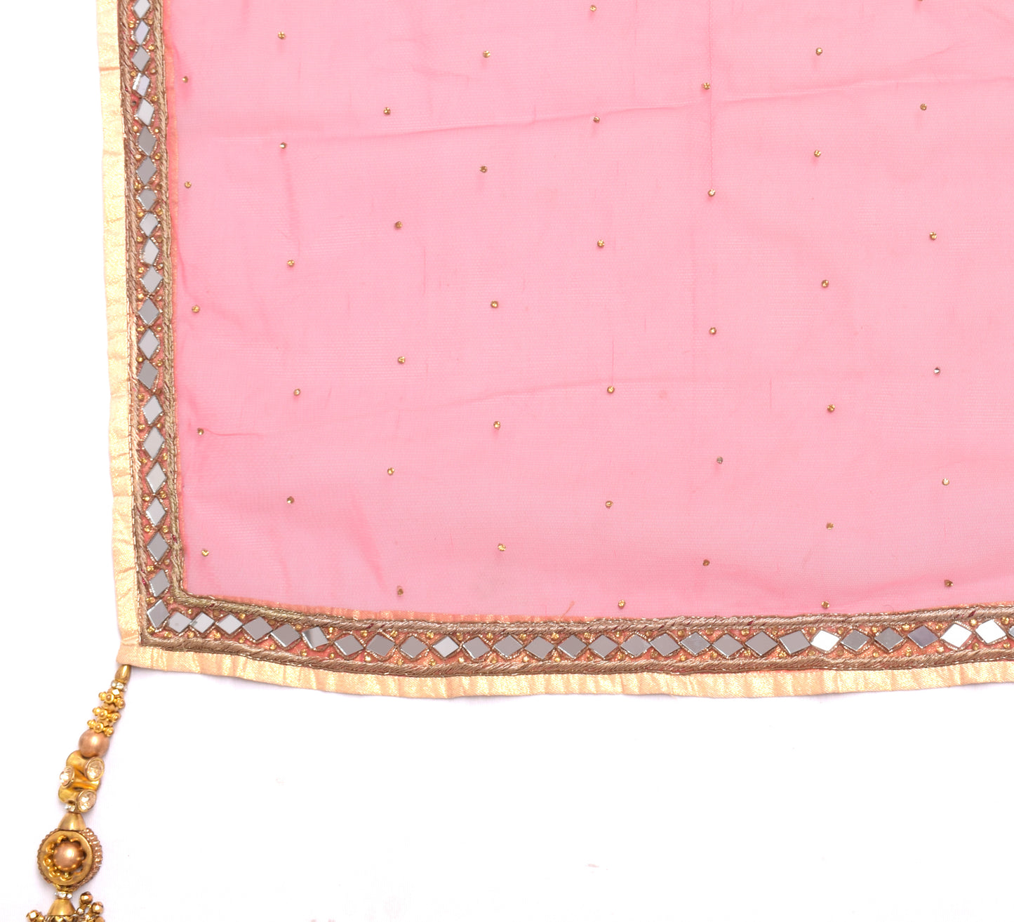 Sushila Vintage Indian Dupatta Net Mesh Beaded Long Stole Scarves Hijab
