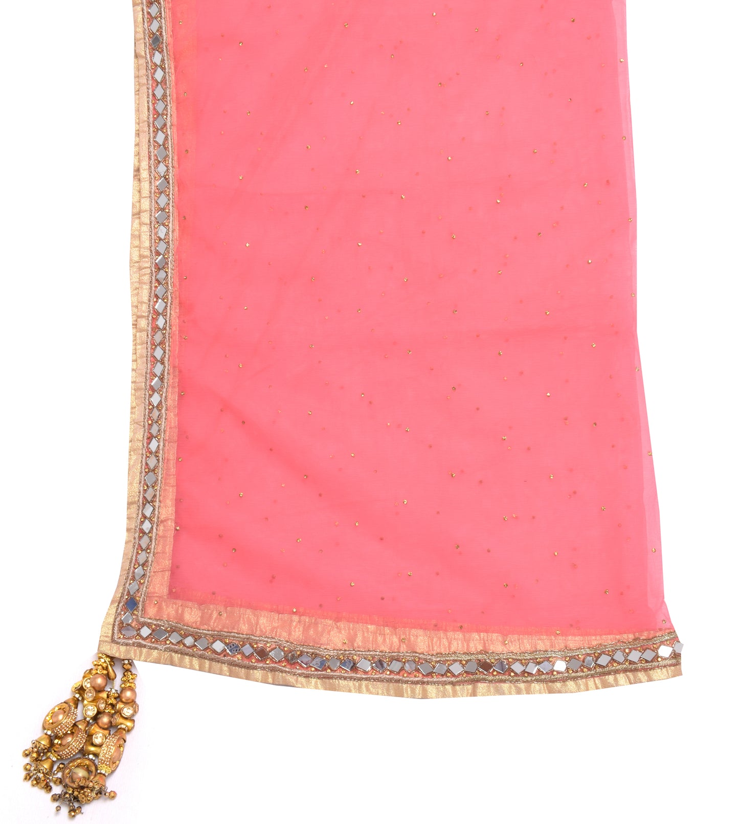 Sushila Vintage Indian Dupatta Net Mesh Beaded Long Stole Scarves Hijab