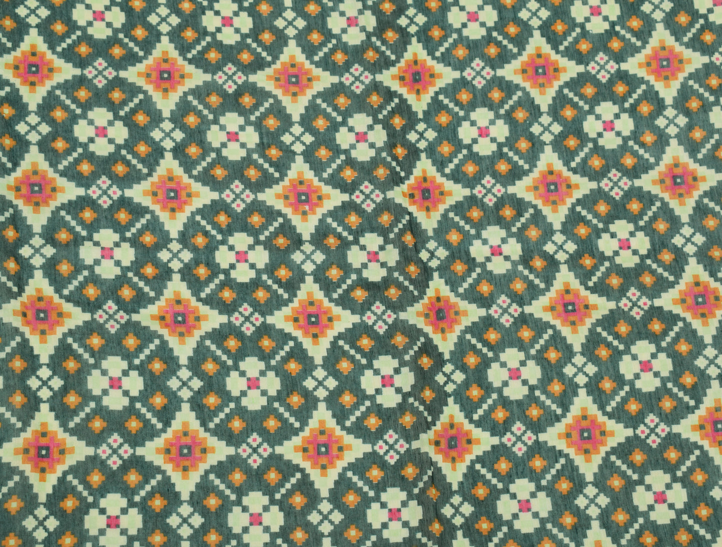 Sushila Vintage Green Dupatta Blend Cotton Geometrical Printed Long Stole Hijab