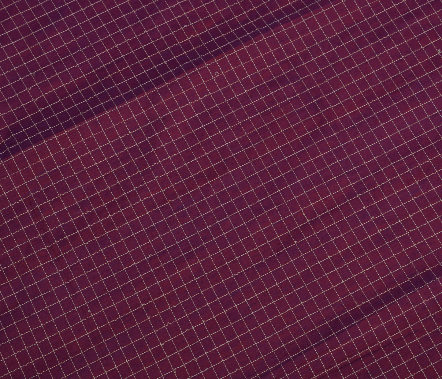 Sushila Vintage Purple Indian Dupatta Blend Silk Woven Checks Long Stole Hijab