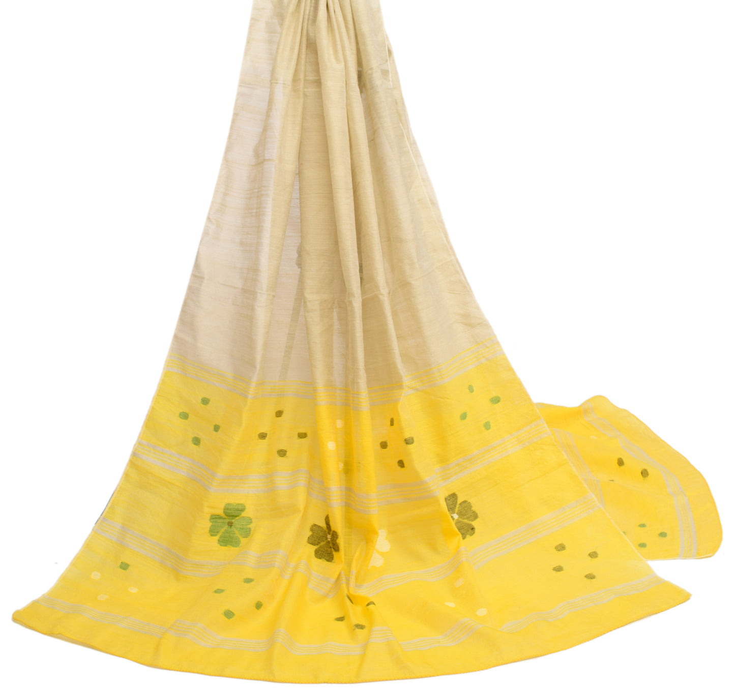 Sushila Vintage Indian Dupatta 1005 Pure Cotton Tant Woven Long Stole Scarves