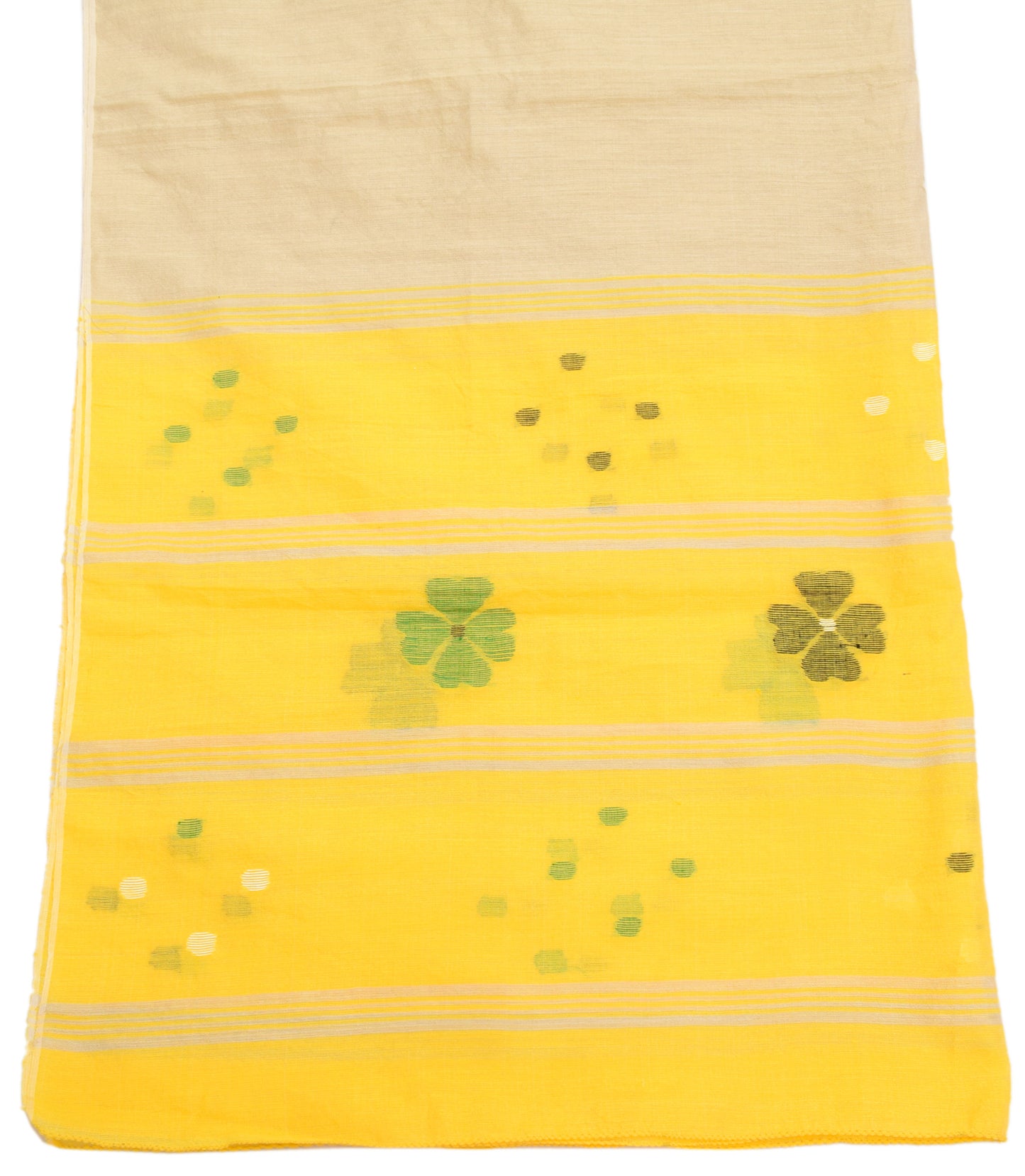 Sushila Vintage Indian Dupatta 1005 Pure Cotton Tant Woven Long Stole Scarves