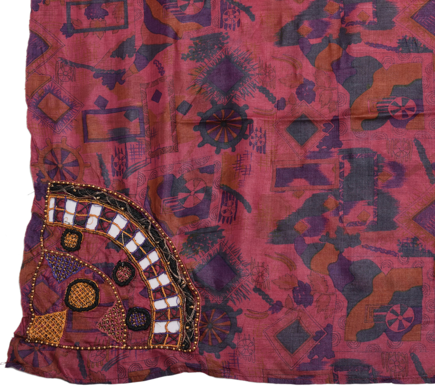 Sushila Vintage Dark Pink Indian Dupatta 100% Pure Silk Printed Long Stole Hijab