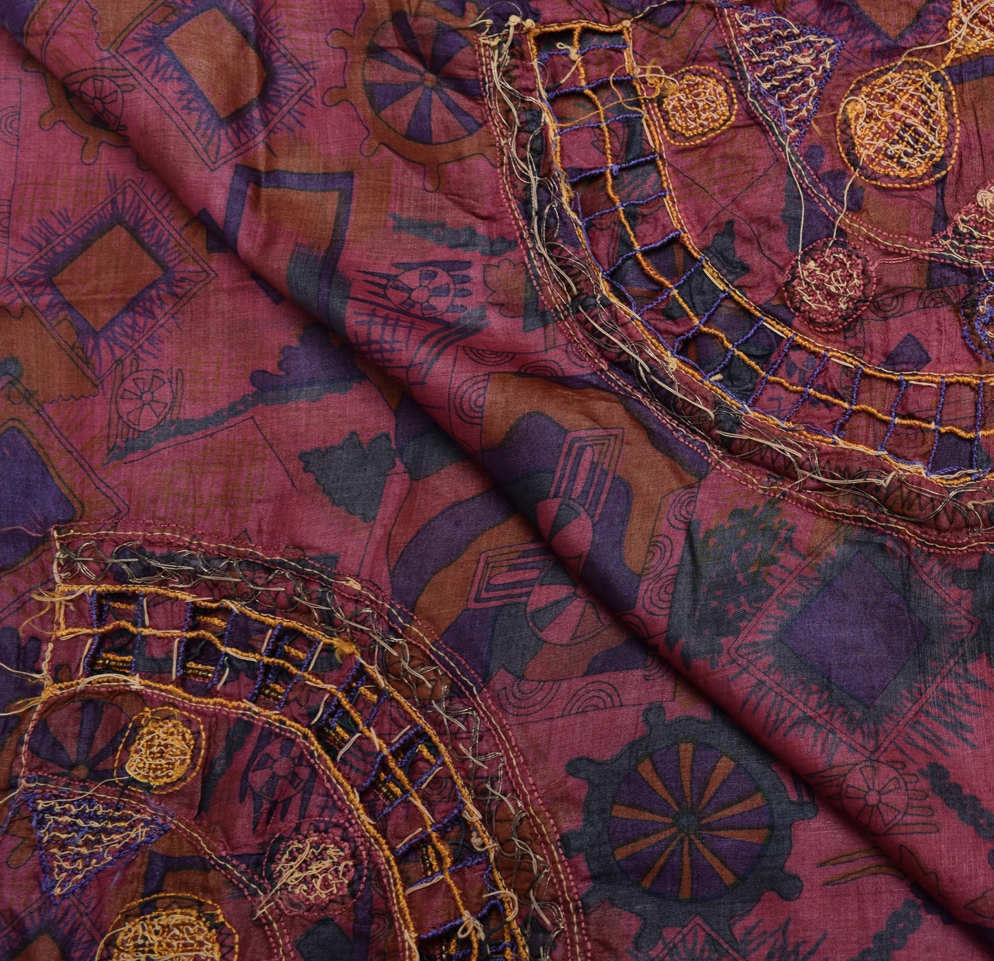 Sushila Vintage Dark Pink Indian Dupatta 100% Pure Silk Printed Long Stole Hijab