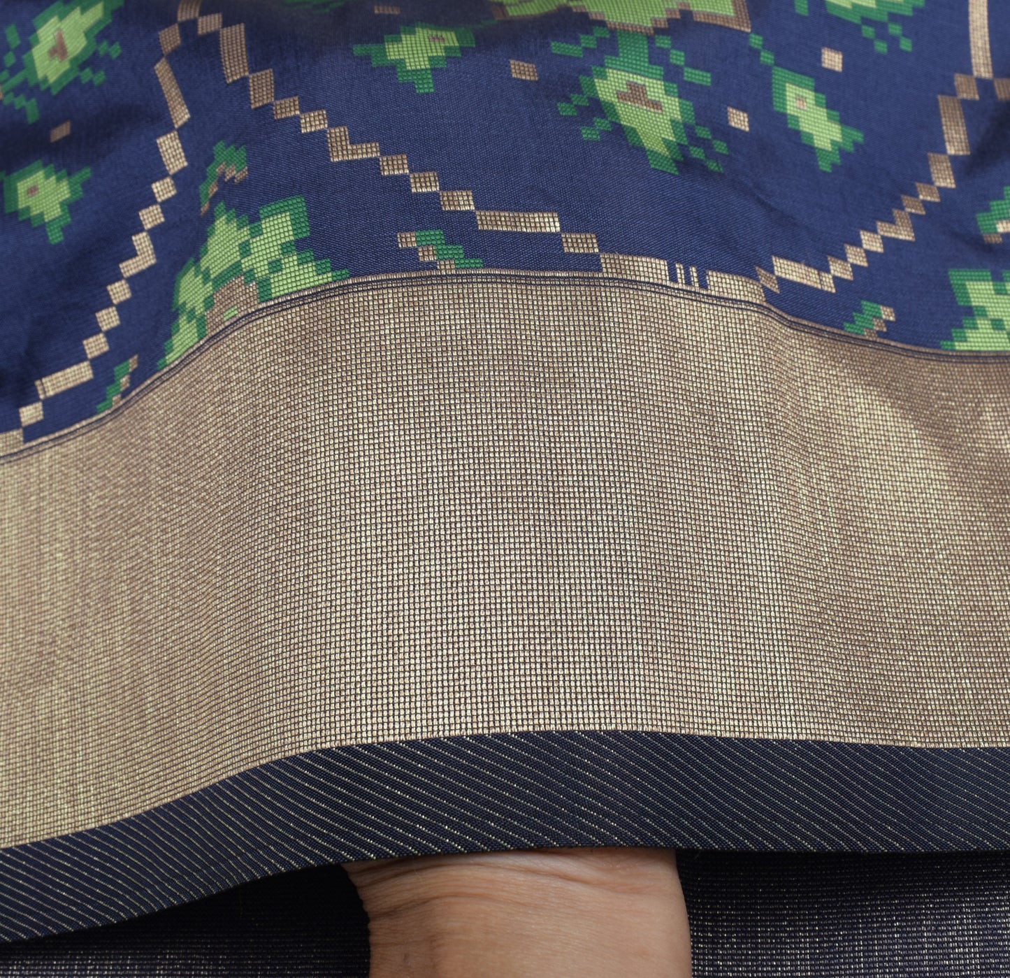 Sushila Vintage Grayish Blue Dupatta Art Silk Woven Floral Long Stole Wrap Veil