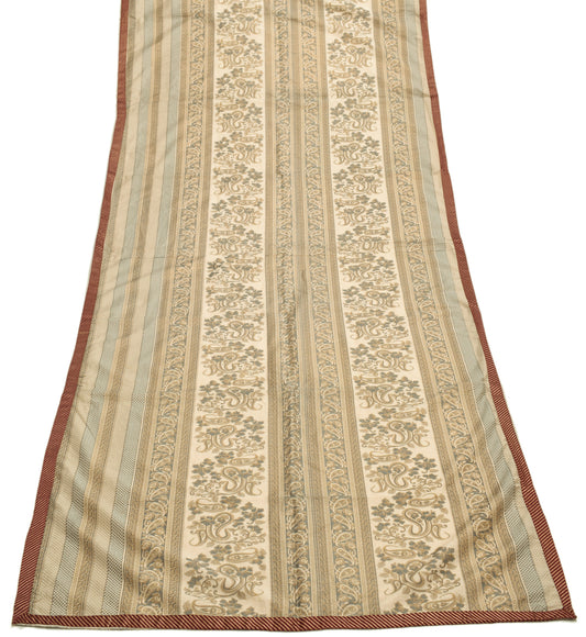 Sushila Vintage Cream & Gray Dupatta Blend Cotton Printed Paisley Long Stole