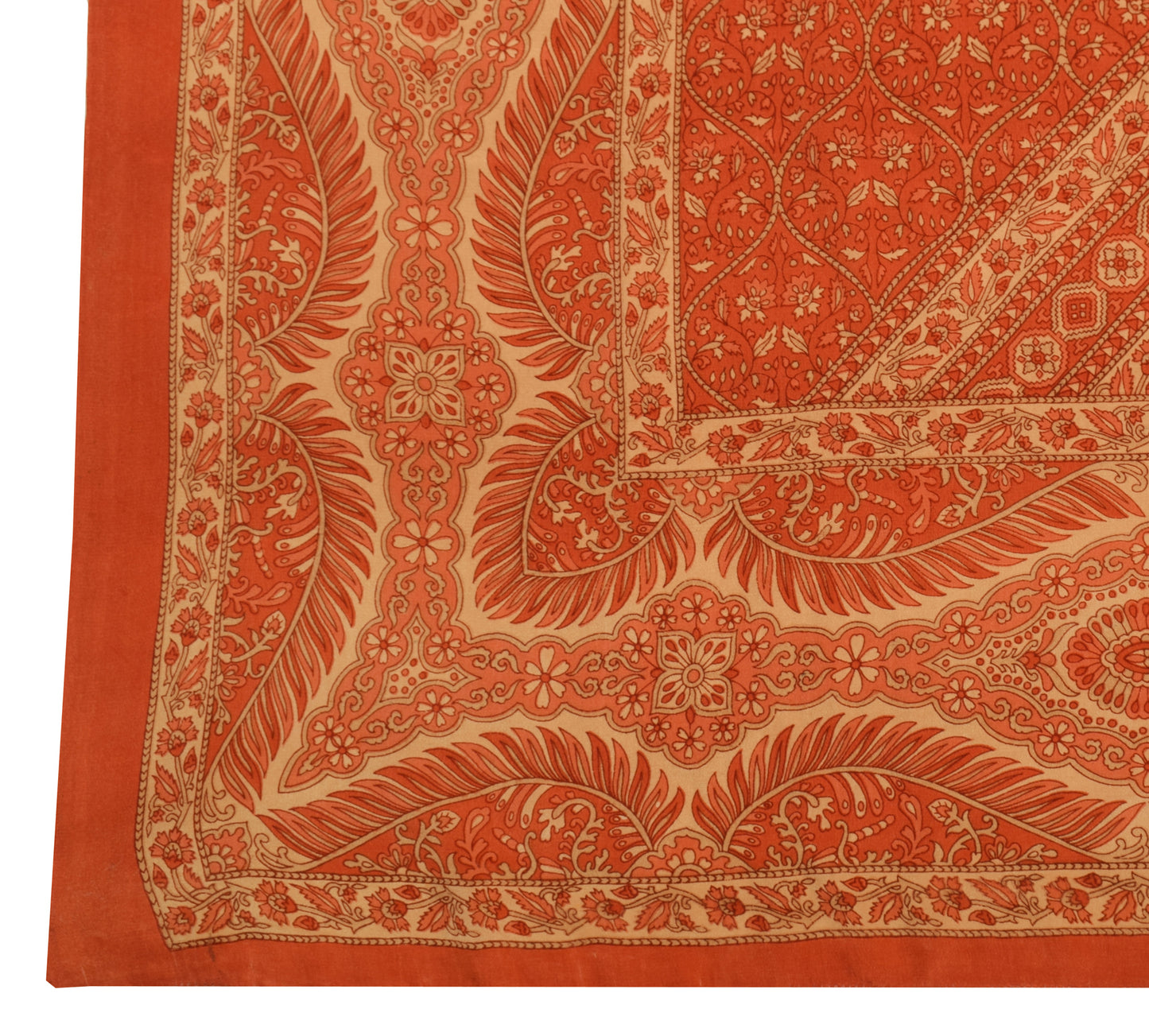 Sushila Vintage Indian Dupatta 100% Pure Crepe Silk Printed Floral Long Stole