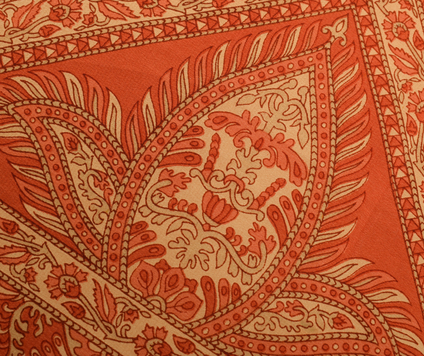 Sushila Vintage Indian Dupatta 100% Pure Crepe Silk Printed Floral Long Stole