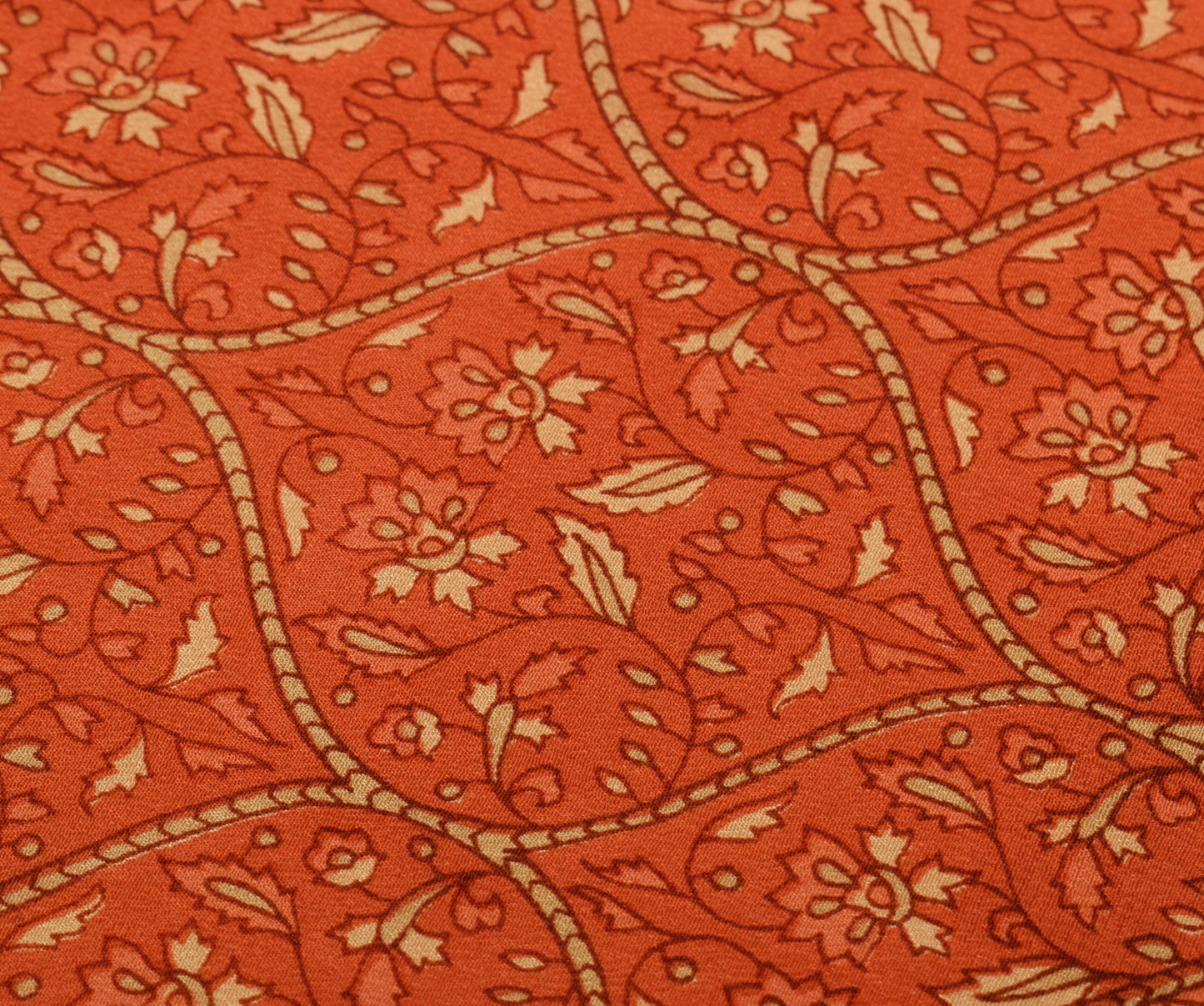 Sushila Vintage Indian Dupatta 100% Pure Crepe Silk Printed Floral Long Stole