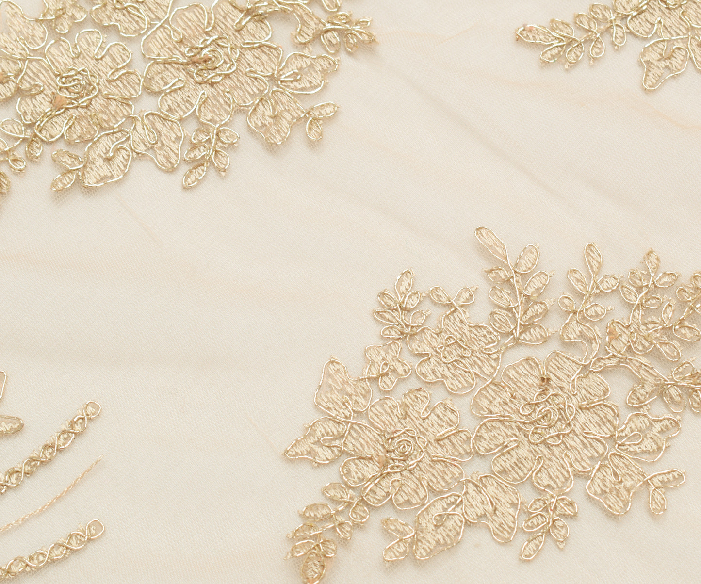 Sushila Vintage Cream Dupatta Net Mesh Hand Beaded Floral Long Stole Scarves