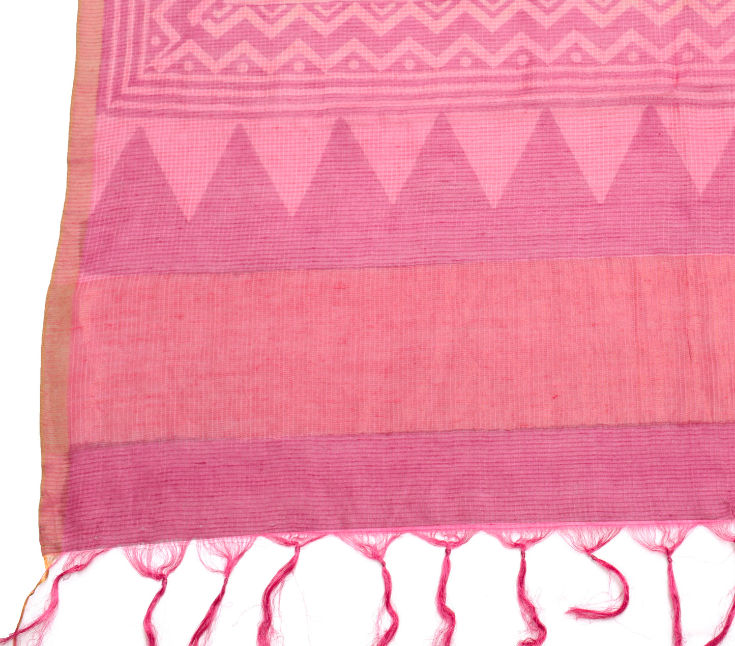 Sushila Vintage Brown Indian Dupatta 100% Pure Silk Woven Floral Long Stole Wrap
