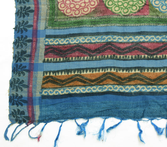 Sushila Vintage Multi-Color Dupatta 100% Pure Khadi Silk Woven Floral Long Stole