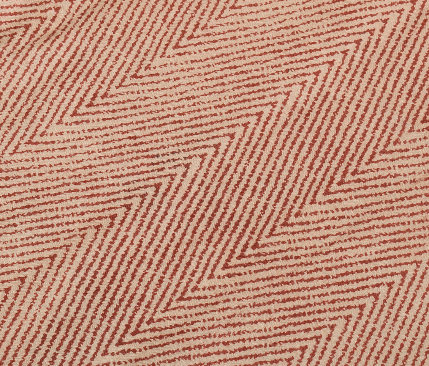 Sushila Vintage Cream Dupatta 100% Pure Woolen Woven Zig-Zag Long Stole Scarves