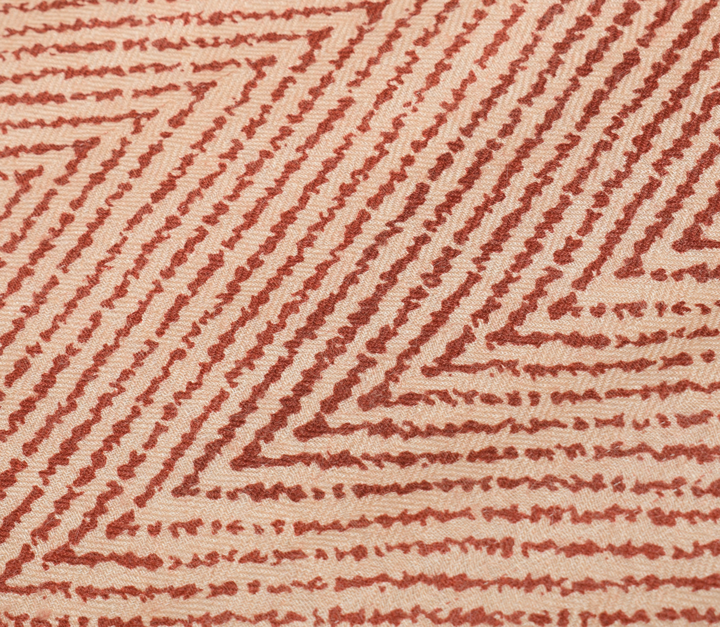 Sushila Vintage Cream Dupatta 100% Pure Woolen Woven Zig-Zag Long Stole Scarves